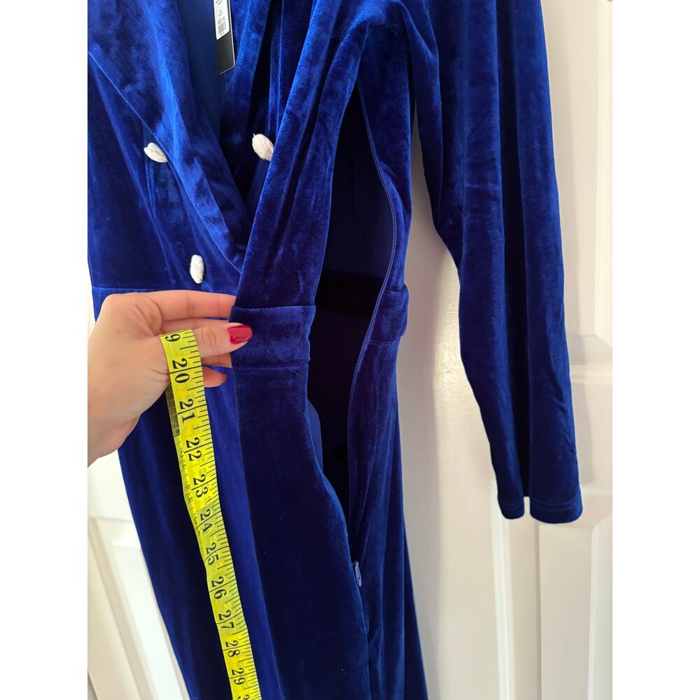 Fashion Nova Royal Blue Velvet Jumpsuit XL - Picture 8 of 14